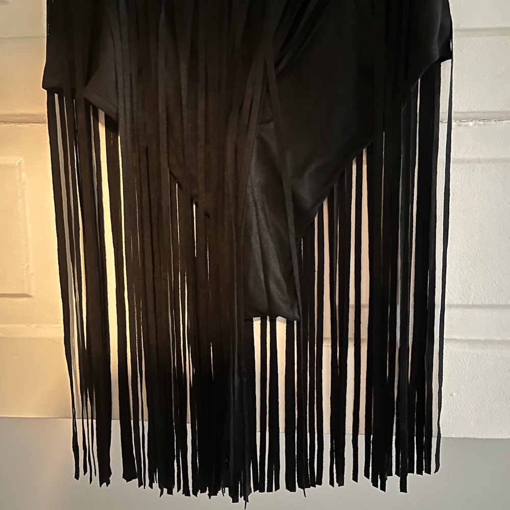 High waisted fringe skirt